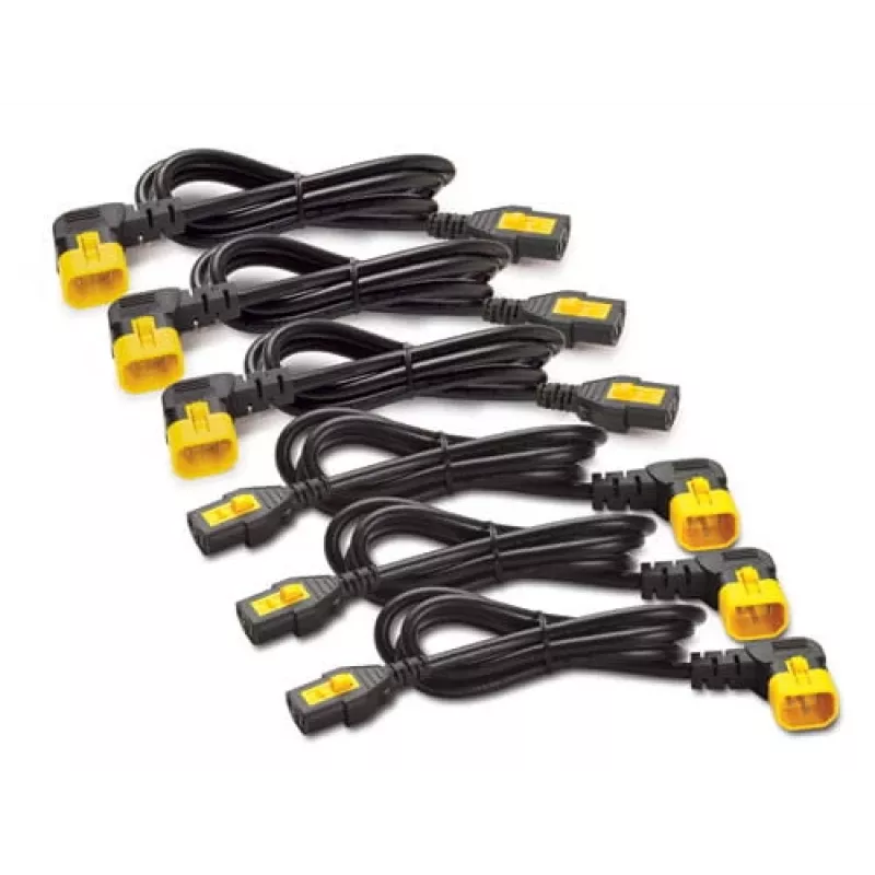 Conjunto de cabos de alimentação APC (6 unid.), bloqueáveis, C13 para C14 (ângulo de 90°), 1,2 m