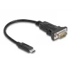 Adaptador DeLOCK USB Type-C para RS-232 D-Sub 9 pinos macho 0,25 m