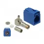 Conector coaxial DELOCK 89715 — FAKRA C macho, 90° angular, 13,8×21,5×9,5 mm