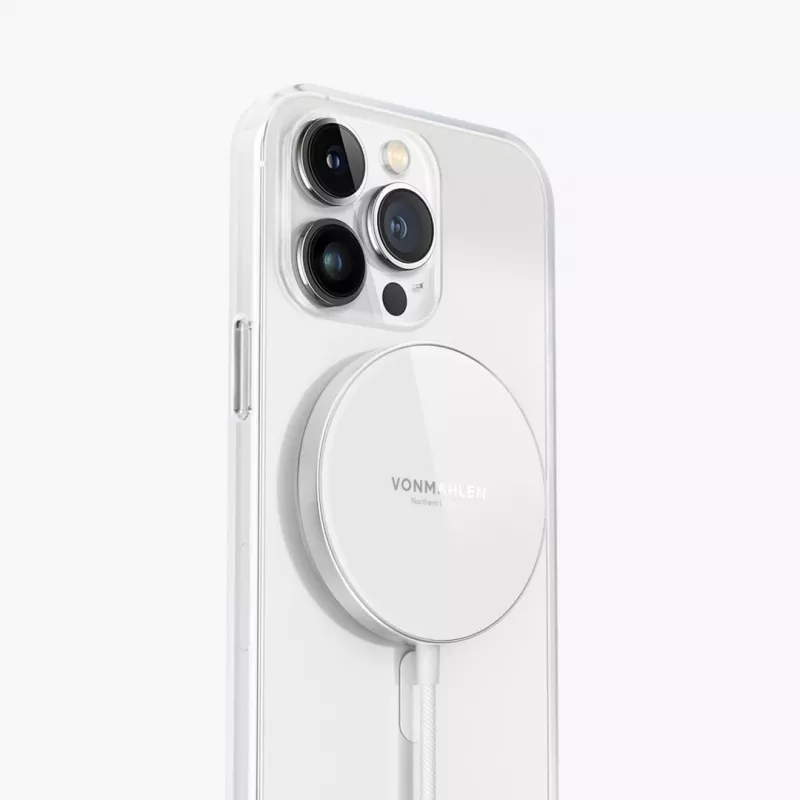 Vonmählen Aura Mini Base de carregamento sem fios magnética, branco