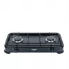 Fogão a gás de mesa PROMIS KG200C — fogão a gás preto de 2 bicos (exterior, sem redutor)