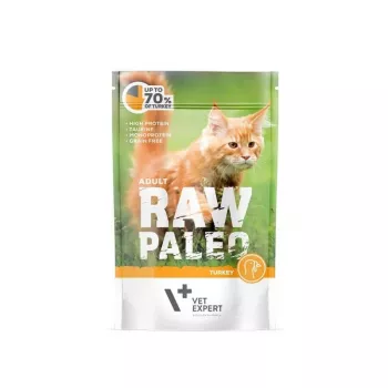 Comida húmida para gatos VETEXPERT Raw Paleo Adult Cat peru 100 g - sem cereais, 10,3 % proteína, 5,3 % gordura, 79 % humidade