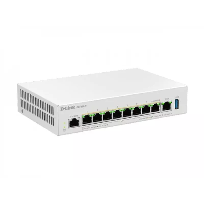 Router empresarial PoE D-Link DBR-600-P/B, Ethernet WAN, 2,5 Gigabit Ethernet, branco