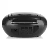 Leitor de CD portátil JVC RD‑E221B — preto, CD/MP3, deck de cassetes, reprodução USB, rádio FM, AUX, funcionamento a pilhas/corrente