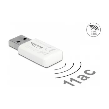 Placa de rede WLAN DeLOCK 12770 USB 5000 Mbit/s sem fios branco