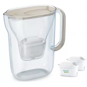 Jarra de filtragem de água BRITA Style Essential 2,4 L com 2 cartuchos de substituição (cor de areia)