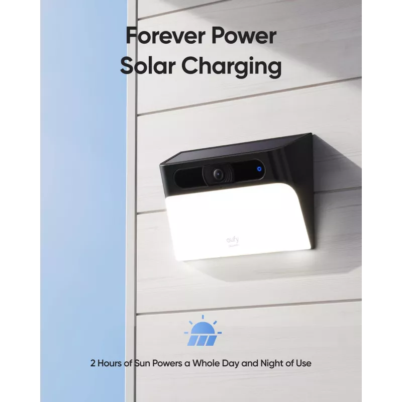 Anker Innovations Eufy Solar Wall Light Cam S120 - câmara de vigilância de rede - resistente às intempéries - cor (dia/noite)