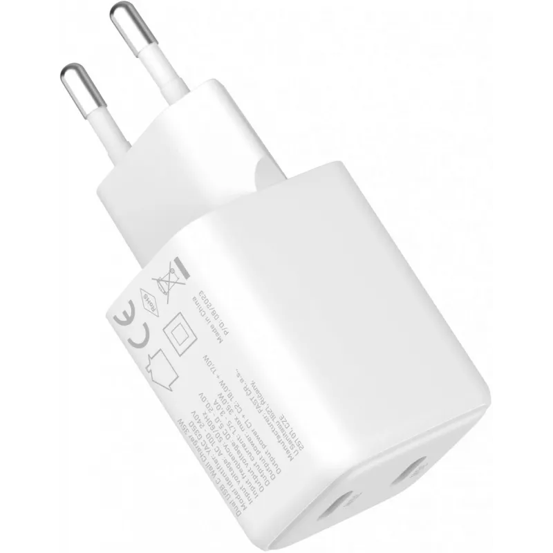 Carregador de parede USB-C YENKEE G35D 2x18W Power Delivery 3.0 3A