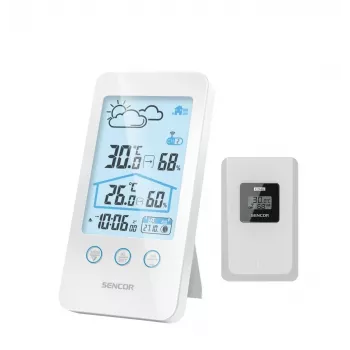 Estação meteorológica Sencor SWS 3000 W com estação de carregamento e sensor sem fios, branco