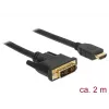 DeLOCK - Cabo de vídeo - Single Link - HDMI / DVI - DVI-D (M) para HDMI (M) - 2 m - Isolamento triplo - Preto - Parafusos serrilhados