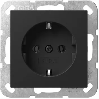 Mecanismo de tomada Schuko Gira System 55 4188005 para montagem modular, preto