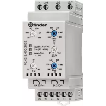 Relé de monitorização de rede Finder 70.42.8.400.2032 70.42.8.400.2032 monitorização de rede trifásica (380 - 415 V/AC), monitorização do condutor N (70.42.8.400.2032)