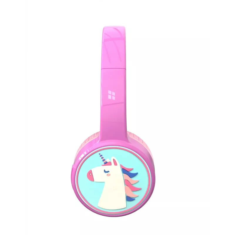 Denver BTH-106P auscultadores over-ear para crianças, com fio e sem fios (Bluetooth), rosa