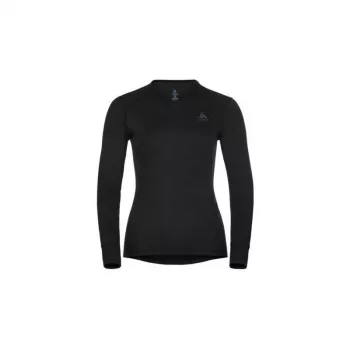 T-shirt Odlo BL TOP decote redondo manga comprida ACTIVE WARM ECO mulher, tamanho S, preto