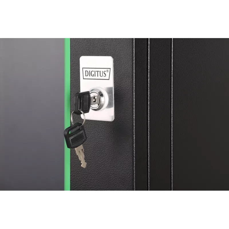 Armário de rack para montagem na parede DIGITUS Dynamic-N 9U, 600x450 mm (LxP), IP20, fechadura com chave, desmontado