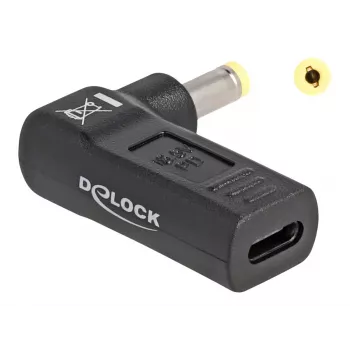Adaptador DeLOCK USB Type-C fêmea para HP 4,8 x 1,7 mm macho 90° angular