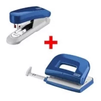 Conjunto de perfurador e agrafador NOVUS E210 perfurador + E15 agrafador, azul