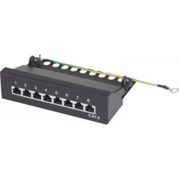 Patch panel para rack Renkforce 8 portas CAT6 1U (modelo 001485574)