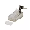 Fichas RJ45 Cat 6, 6A, 7 blindadas, embalagem de 50 unidades
