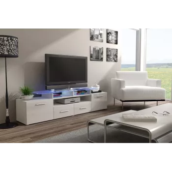 Suporte de TV para cama EVORA 200 branco/branco brilhante