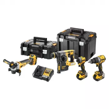 Conjunto DeWalt DCK429P3T-QW DCD805 + DCG405 + DCH273 + DCF850, 18 V preto, amarelo
