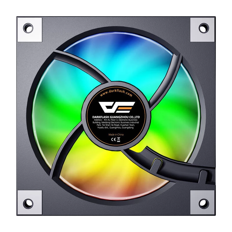 Ventoinha para caixa de computador 120 mm Darkflash DM20 preta, conector de 3 pinos, fluxo de ar padrão