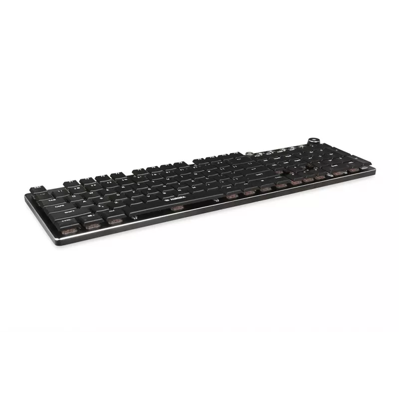 iBOX Aurora K-6 IKGMK6 teclado gaming mecânico de perfil baixo, com fio + RF sem fios + Bluetooth, switches KRGD Red, retroiluminação LED, QWERTY inglês, preto