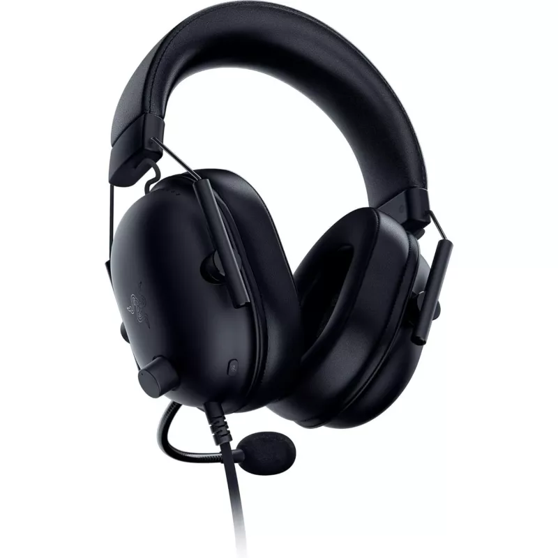 Headset gaming com fios Razer BlackShark V2 X — binural, 3,5 mm, 32 Ω, 12–28000 Hz, microfone de haste -42 dB, 270 g