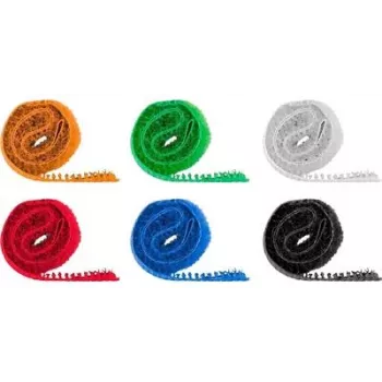 Goobay 70350 organizador de cabos suporte de cabos cinzento - azul - verde - laranja - vermelho - branco 6 unid. (70350)