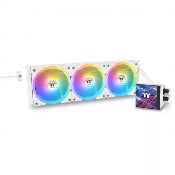 Refrigeração líquida tudo-em-um THERMALTAKE MAGFloe 420 Ultra ARGB com ventoinhas de 140 mm, 500–2000 rpm, branca