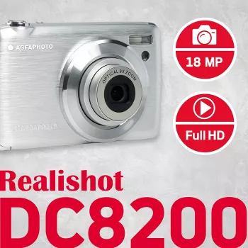 Agfa Photo DC8200 prateado + bolsa + cartão SD 16 GB