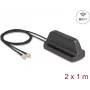 Antena Wi‑Fi 7 externa DELOCK 81454 com 2 fichas RP-SMA, omnidirecional, 2,4–4,0 dBi