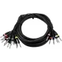 Multicore de áudio Omnitronic 8x jack para 16x jack mono 15 m