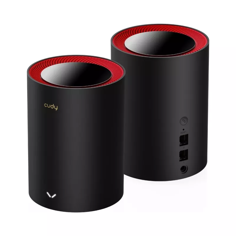 Sistema Mesh Cudy M3000 pack de 2 Dual-Band Wi-Fi 6 2402 Mbit/s preto vermelho