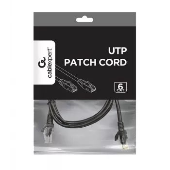 Cabo de rede Gembird PP6U-1M RJ-45 Cat6 1m preto