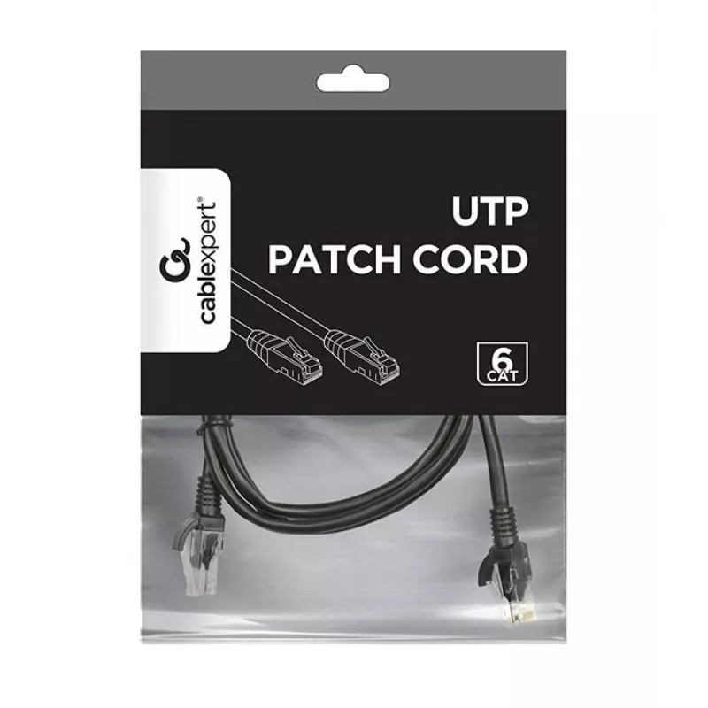 Cabo de rede Gembird PP6U-1M RJ-45 Cat6 1m preto