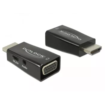 Adaptador DeLOCK 65901 HDMI A para VGA & áudio de 3,5 mm preto