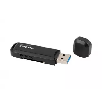 Leitor de cartões NATEC Scarab 2 USB 3.2 Gen 1 Type-A — suporte MicroSD/SD, 5000 Mbit/s, preto