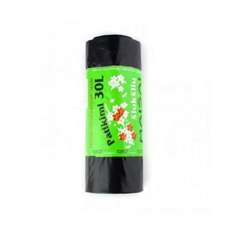 Sacos do lixo Plasta, 30 l/15 unid., preto