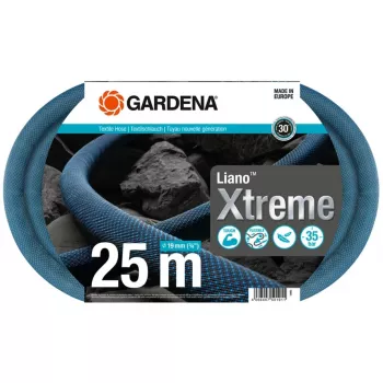 Mangueira redonda de rega Gardena Liano Xtreme 25 m azul cinzento laranja