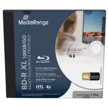 BD-R XL MediaRange MR520 100GB 4X - disco Blu-ray virgem, capacidade XL de camada única