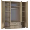Roupeiro Topeshop ROMANA 160 SON 11 prateleiras 4 portas carvalho