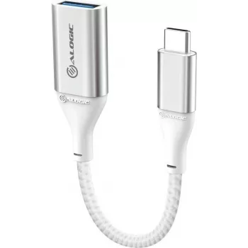 Alogic Super Ultra - Adaptador USB - USB-C de 24 pinos (M) para USB Type-A (F) - USB 3.1 Gen 1 - 3 A - 15 cm - prateado (ULCAA-SLV)