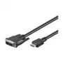 Wentronic Goobay Cabo HDMI™ / DVI-D, Preto, 1 m - Ficha HDMI™ 19 pinos>Ficha DVI-D (18+1) (50579)