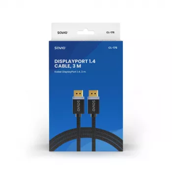 Cabo SAVIO DISPLAYPORT (M) - DISPLAYPORT (M), V1.4, 3 m, CL-176