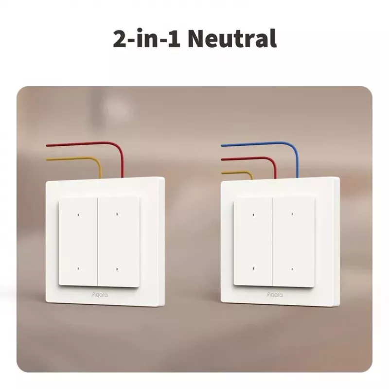 Interruptor de luz AQARA H2 EU (4 botões, 2 canais) (WS-K08D) – interruptor de parede Zigbee e Thread com 2 relés