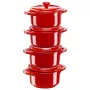 Mini Cocotte Staub redonda, 4 unid. - 200 ml, vermelho
