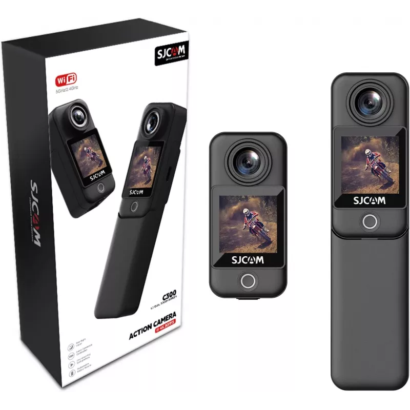 Câmara de ação SJCam C300 4K 30fps, design compacto à prova de água