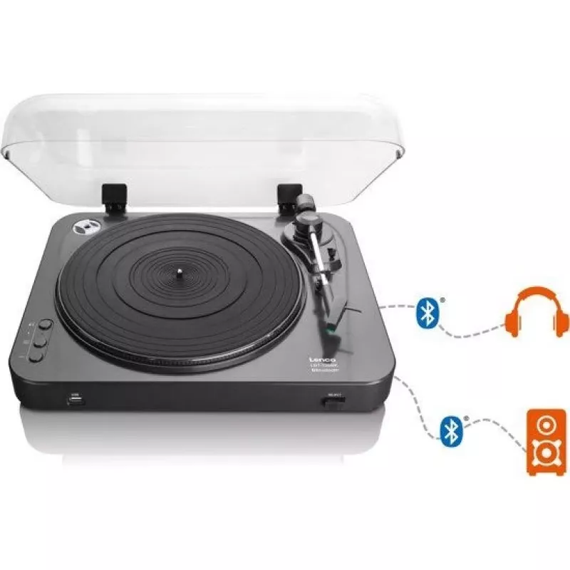Gira-discos com transmissão por correia Lenco LBT-120BK Preto Semiautomático