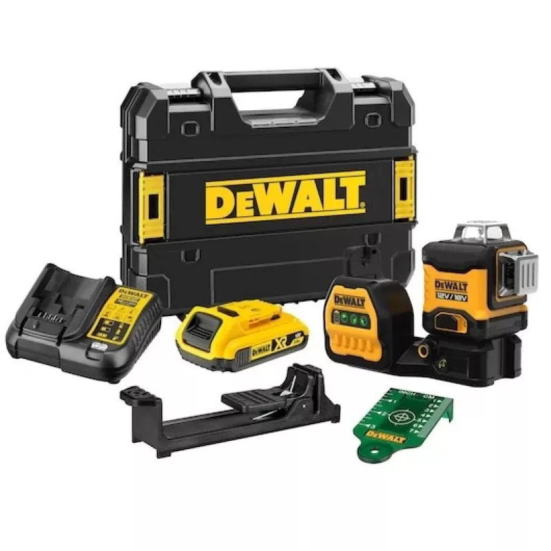 Nível laser DeWalt DCE089D1G18-QW raio verde autonivelante 360° com compatibilidade com recetor